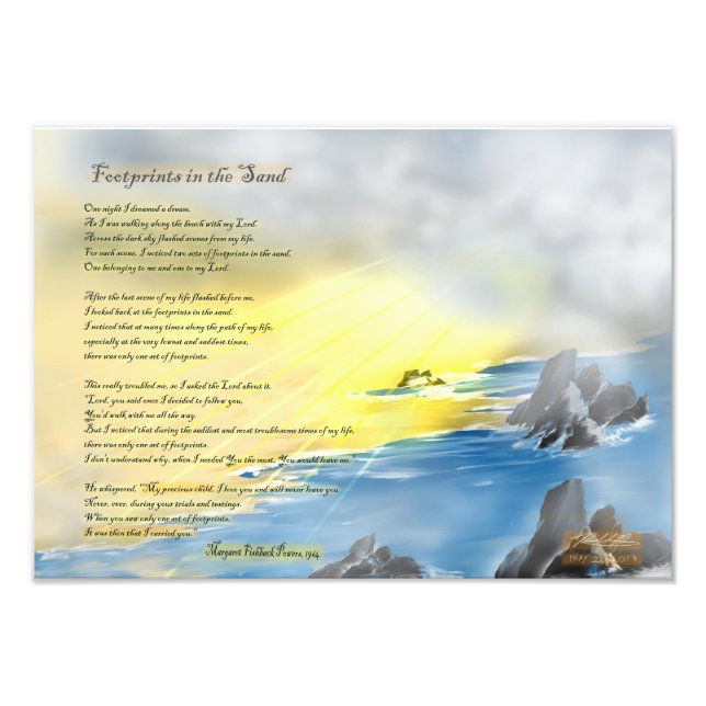 Huellas en la arena Fotografía (Frente)