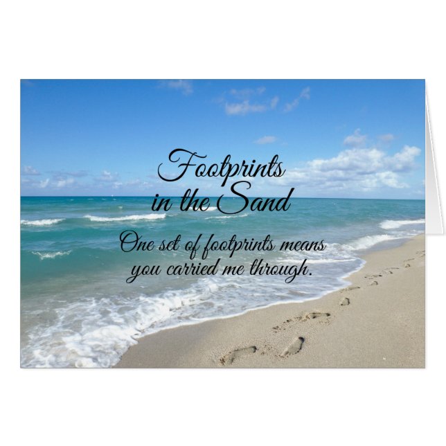 Huellas en la arena Inspiradora cristiana (Anverso (Horizontal))