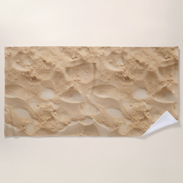 Huellas en la toalla de arena - Textura real de pl (Anverso)