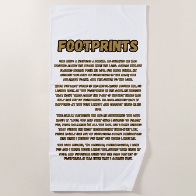 Huellas En La Toalla De Playa Sand Prayer (Anverso)