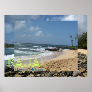 Huellas en lienzo estilo póster de Kauai