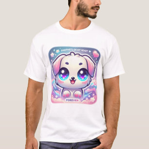 Huellas en mi corazón de camiseta recortan a Kawai