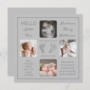 Huellas múltiples anuncio de nacimiento de fotos