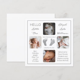 Huellas múltiples anuncio de nacimiento de fotos