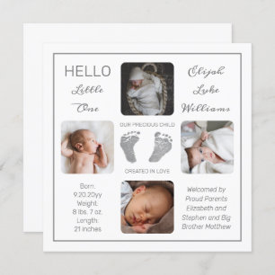 Huellas múltiples anuncio de nacimiento de fotos