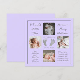 Huellas múltiples anuncio de nacimiento de fotos