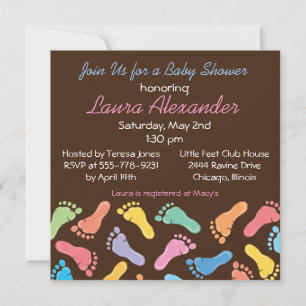 Huellas para bebés - Invitación a Baby Shower