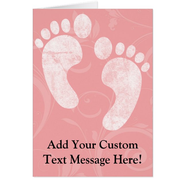 Huellas rosadas/blancas del bebé (Frente)