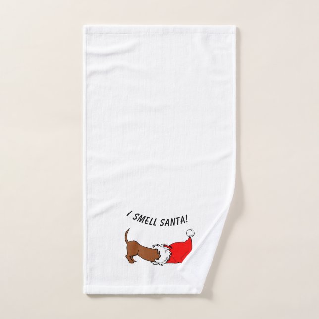 ¡Huelo a Santa! Cartoons de Dachshund  (Toalla de mano)