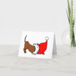 ¡Huelo a Santa! Tarjeta de Navidades para perros<br><div class="desc">El pequeño personalizado de Cutel,  dachshund,  tiene la cabeza atascada dentro del gorra de Santa Claus y exclama,  "¡huelo a Santa!" en el interior de la tarjeta. Una manera humorística de compartir el espíritu de los Navidades con todos los que están en tu lista.</div>