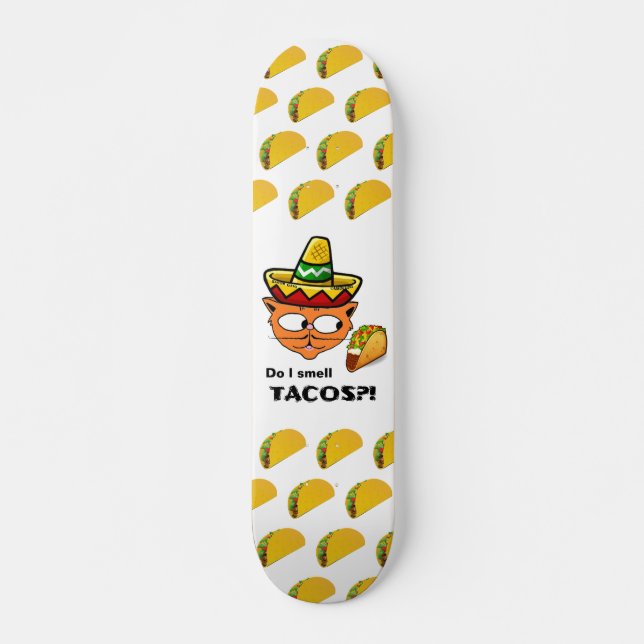 ¡¿Huelo Tacos?! Senor Gato Skateboard (Anverso )
