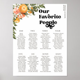 Huerto de cítricos   Póster de asientos para mesa 