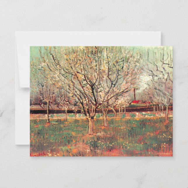 Huerto en flor, ciruelos por Vincent van Gogh (Anverso)