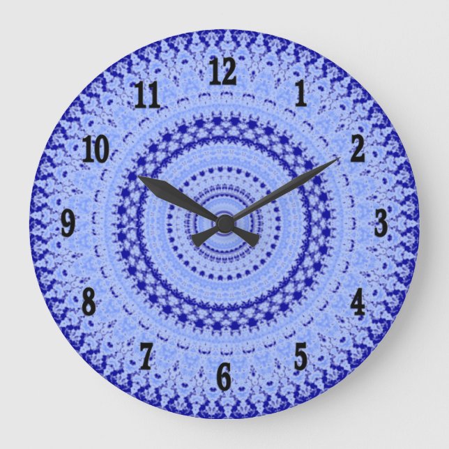 Hues de Blue Country Kitchen reloj de pared (Anverso)