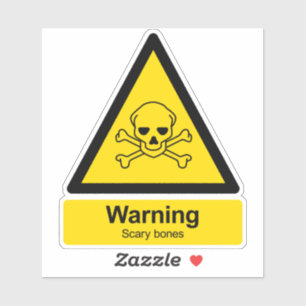 Huesos aterradores parodian pegatina de advertenci