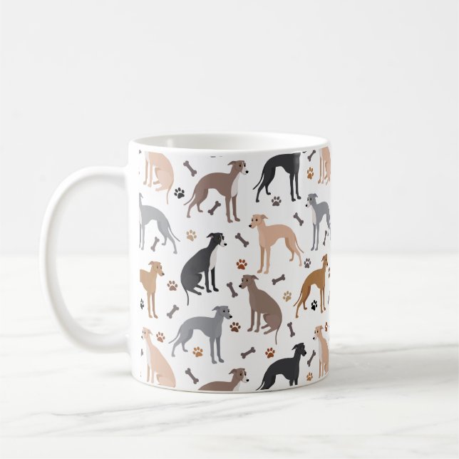 Huesos de perro y tazas de galgo italianos (Izquierda)