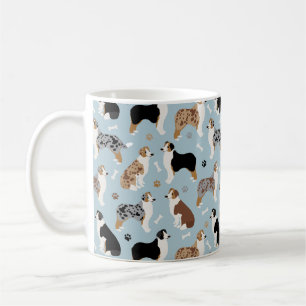 Huesos pastores australianos y tazas café Mug
