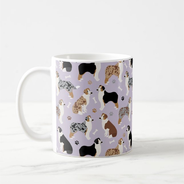 Huesos pastores australianos y tazas café Mug (Izquierda)