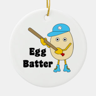 Huevo Batter Egghead Ornamento cerámico