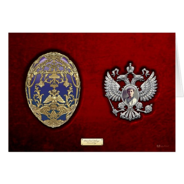 Huevo de Faberge Tsarevich con sorpresa sobre terc (Anverso (Horizontal))