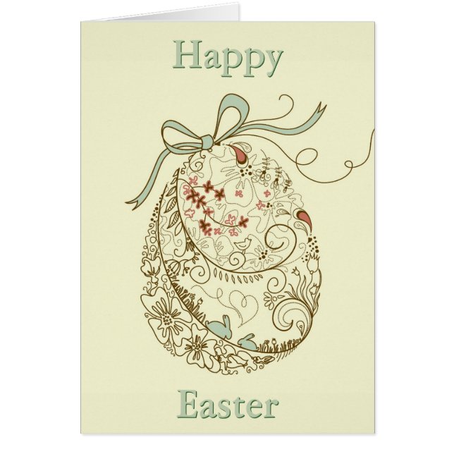 Huevo de Pascua con los elementos florales (Frente)