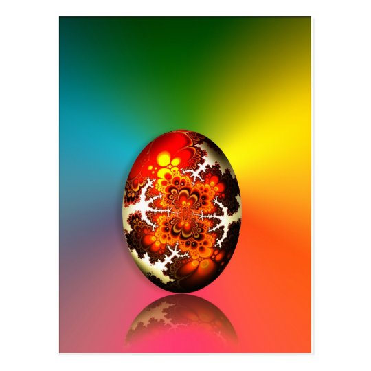 Huevo de Pascua del diseño del fractal Postal
