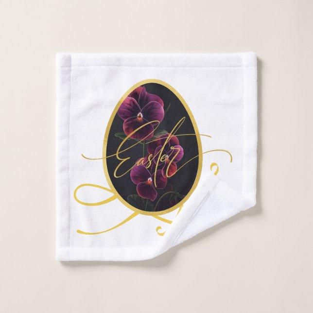 Huevo de Pascua dorado y Iris elegante (Toallita)