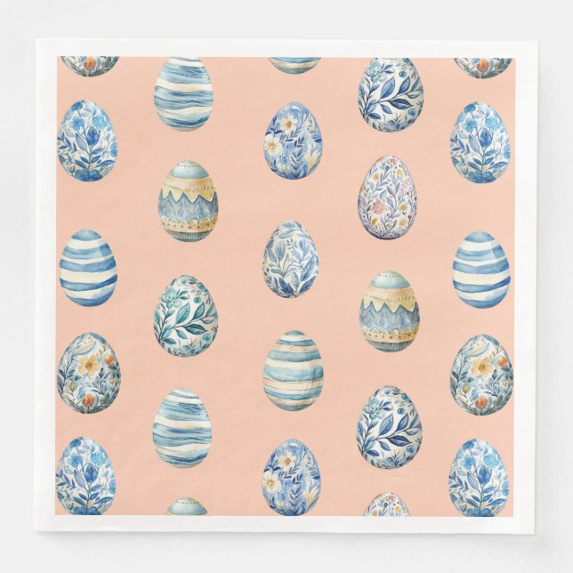 Huevo de Pascua en la servilleta de papel de meloc (Anverso)