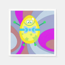 Huevo de Pascua en una servilleta de papel