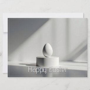 Huevo de Pascua minimalista sobre pedestal moderno