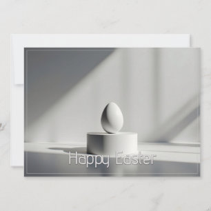 Huevo de Pascua minimalista sobre pedestal moderno