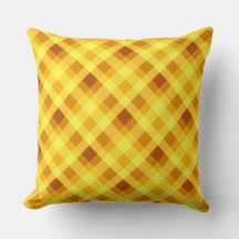 Huevo dulce Yolk Yellow Plaid Gran Cojín decorativ