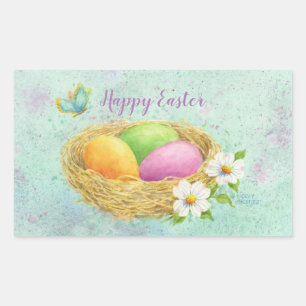 Huevos coloreados de Pascua en Pegatinas de nido