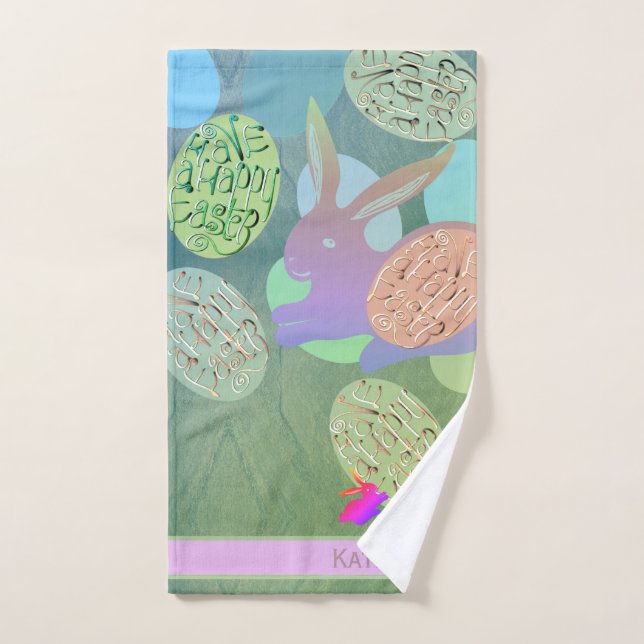 Huevos de conejo de Pascua (Toalla de mano)