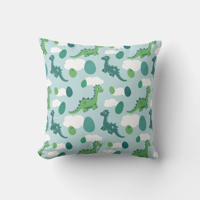 Huevos de dinosaurio en una almohada de lanzamient (Anverso)