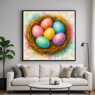 Huevos de Nido Coloridos - Arte de Estilo de Pintu