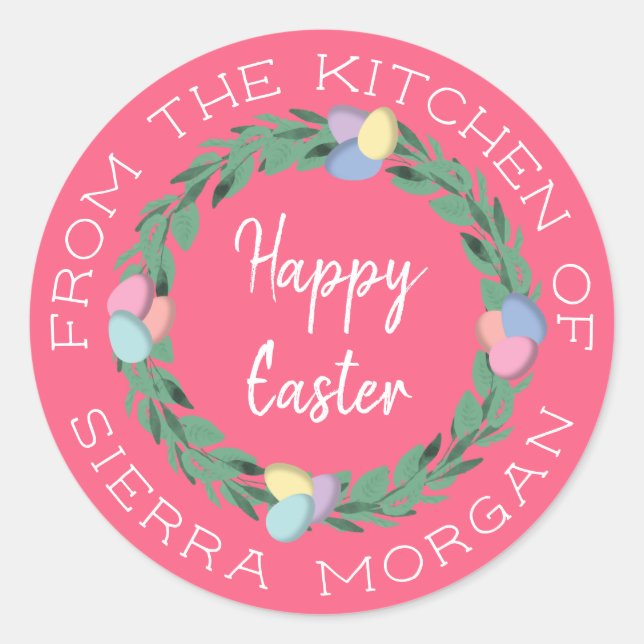 Huevos De Pascua De La Etiqueta De Cocina De Trata (Anverso)