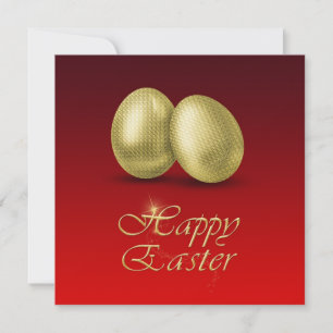 Huevos de Pascua de oro - invitación del brunch de