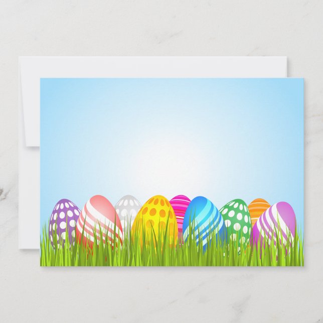 Huevos De Pascua En Invitaciones De Grass (Anverso)