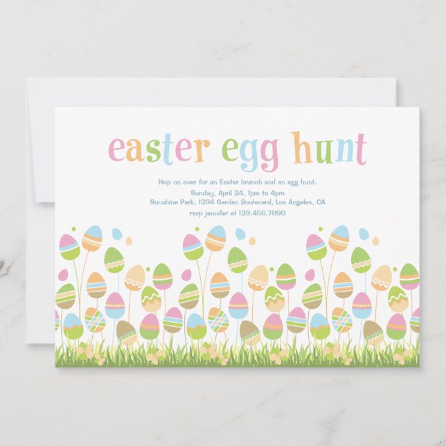 Huevos de Pascua en la invitación al parque (Anverso)