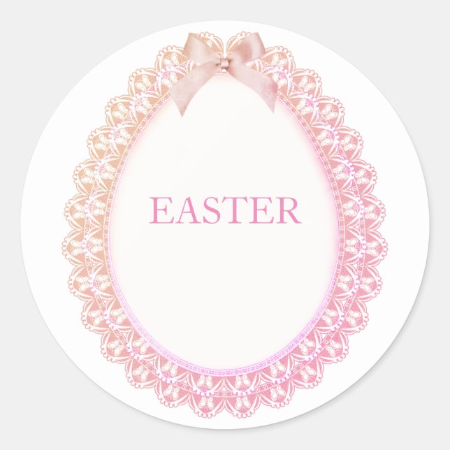 Huevos de Pascua, flores pegatina redondo clásico (Anverso)