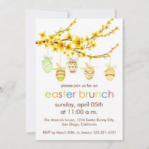 Huevos de Pascua, invitación de Pascua de la rama