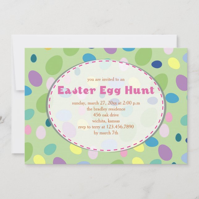 Huevos de Pascua - Invitaciones a fiestas de Pascu (Anverso)