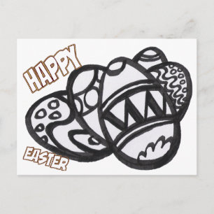 Huevos de Pascua, tarjeta postal colorida
