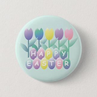 Huevos de Pascua Tulipanes botón Feliz Pascua