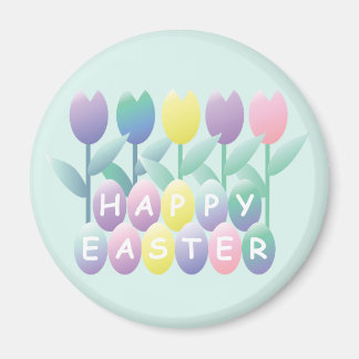 Huevos de Pascua Tulips Feliz Imán de Pascua