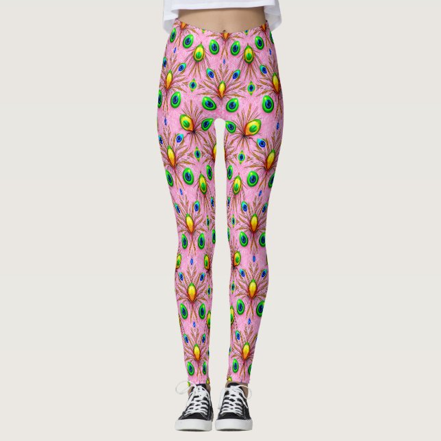 HUEVOS DE PASCUA ~ Verde Amarillo 3D ~ Leggings (Anverso)