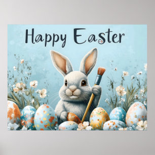 Huevos de pintura de conejitos de Pascua: Arte de 