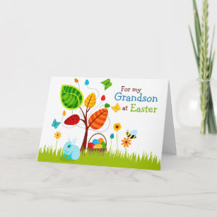 Tarjeta De Pascua Para Gran Nieta - Diseño Con Conejitos Y Castillo - Tamaño 20.3x15.2 Cm, Reino Unido