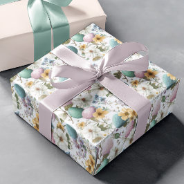 Huevos Florales Minimalistas | Papel de Regalo de